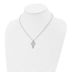 Cut-Out Cross Pendant Necklace in Stainless Steel