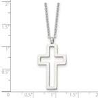 Cut-Out Cross Pendant Necklace in Stainless Steel
