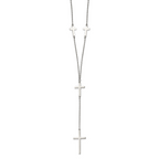 Cross Dangle Slip-On Necklace in Stainless Steel
