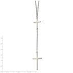 Cross Dangle Slip-On Necklace in Stainless Steel