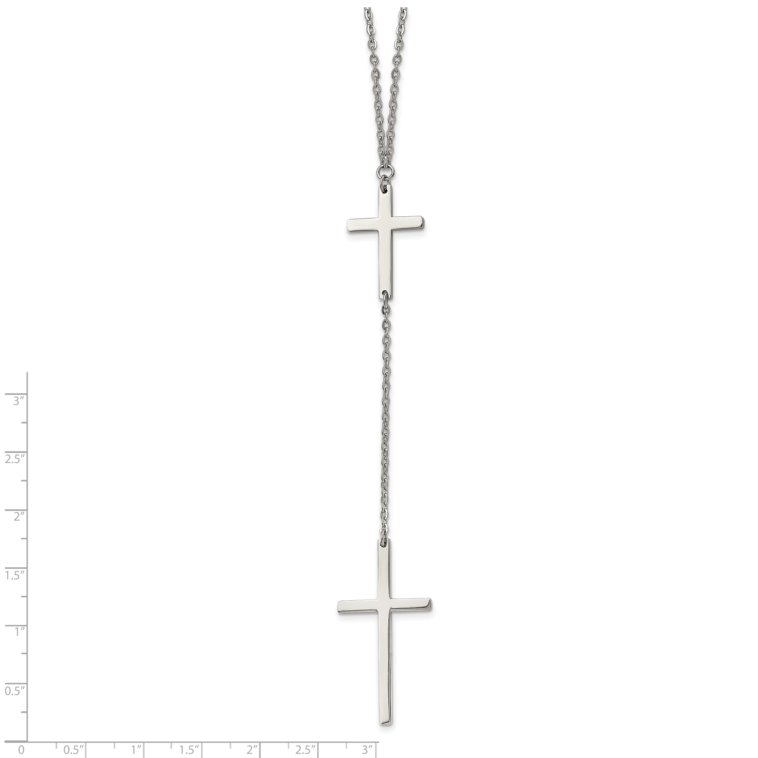 Cross Dangle Slip-On Necklace in Stainless Steel