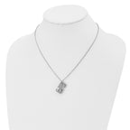 Stainless Steel Polished 2 Piece Cross 18.25in Necklace