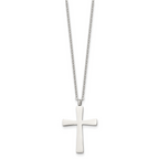 Large Cross Pendant Necklace in Stainless Steel