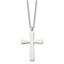 Chisel Stainless Steel Polished Large Cross Pendant on an 18 inch Cable Chain Necklace