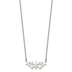 Stainless Steel Brushed and Polished Multi Cross 17.5in Necklace