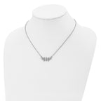Stainless Steel Brushed and Polished Multi Cross 17.5in Necklace