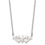 Stainless Steel Brushed and Polished Multi Cross 17.5in Necklace