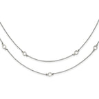 Stainless Steel Polished Two Strand 15.75in w/2in ext Necklace