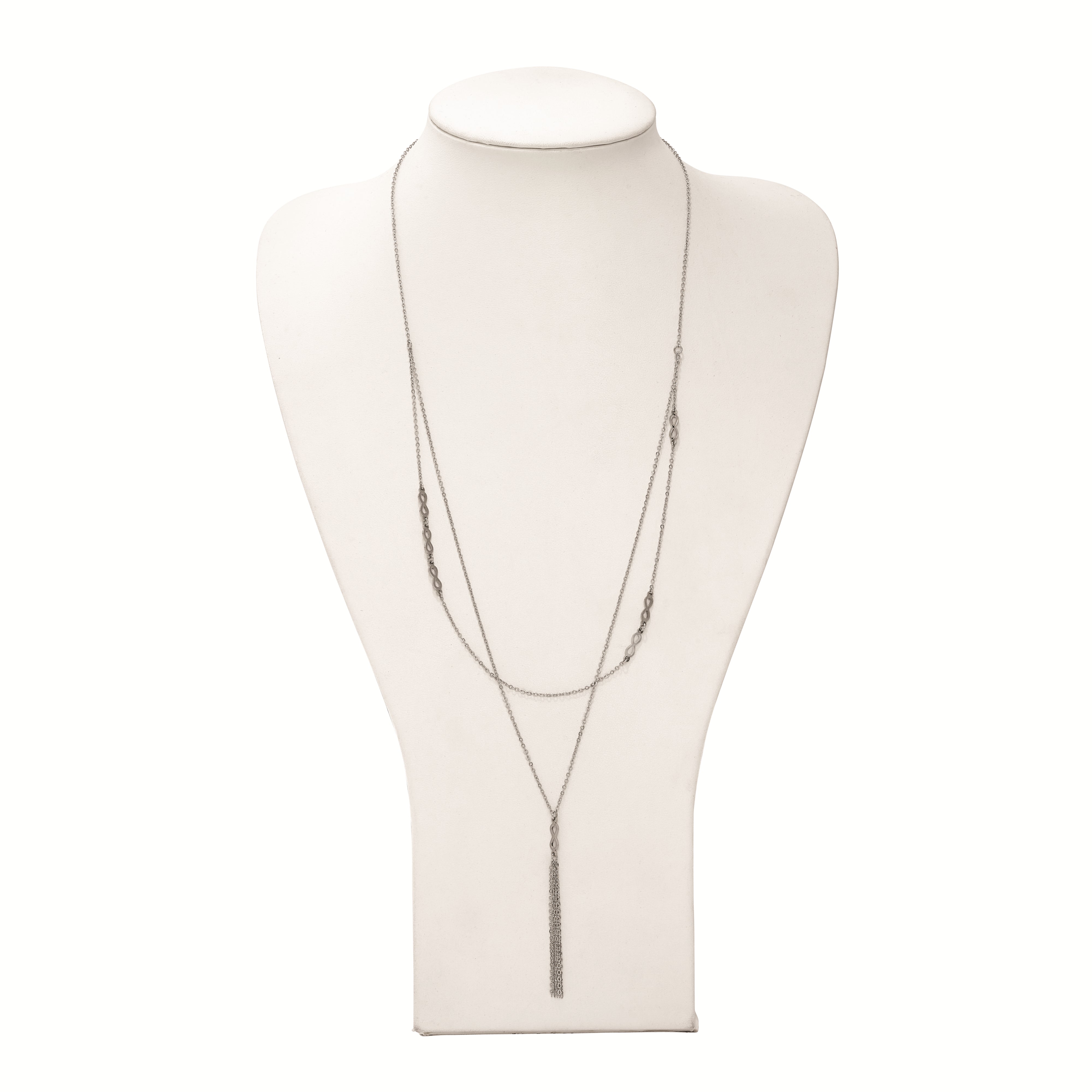 Chisel Stainless Steel Polished Infinity Multi Strand 28 inch with a 2 inch Extension Necklace