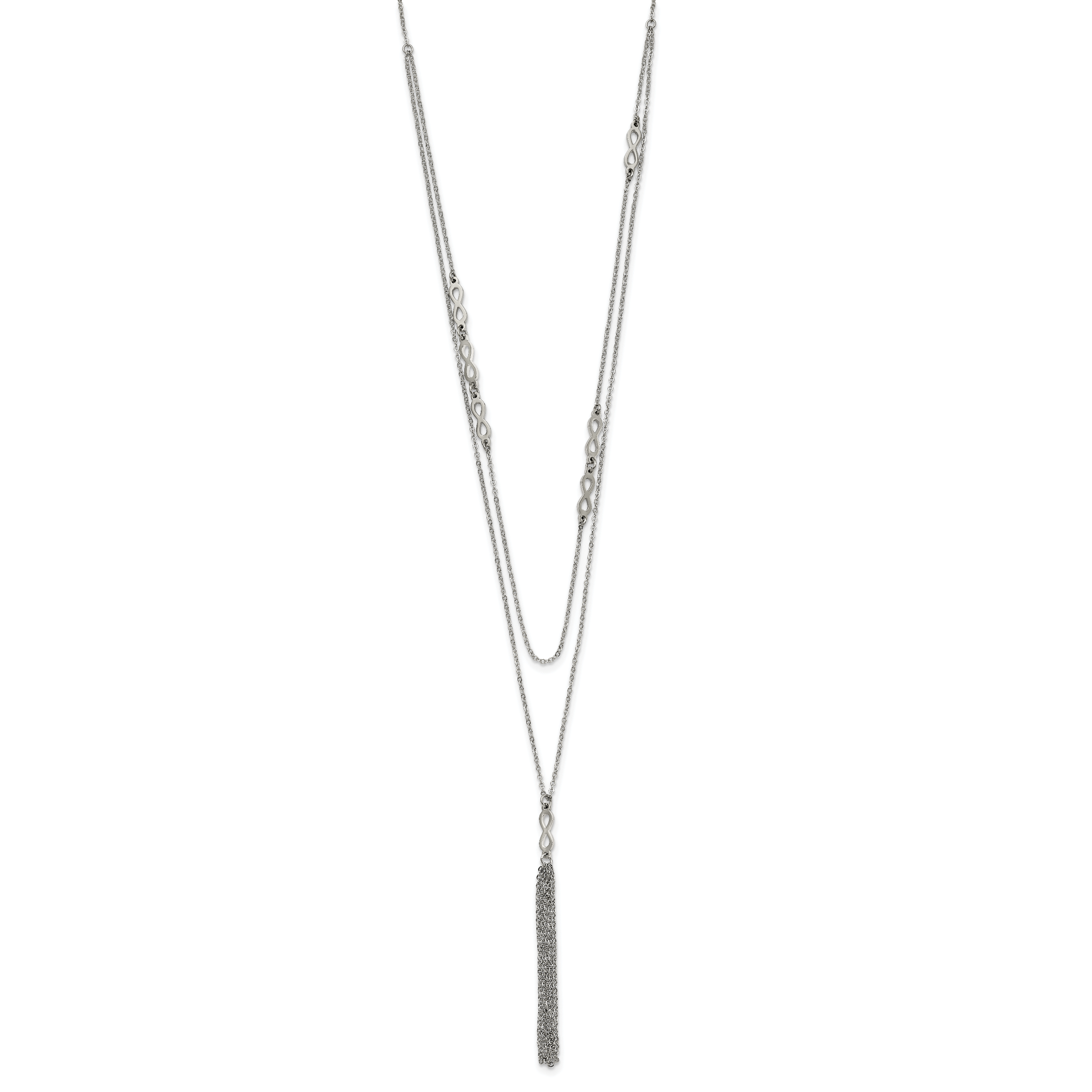 Chisel Stainless Steel Polished Infinity Multi Strand 28 inch with a 2 inch Extension Necklace Main image