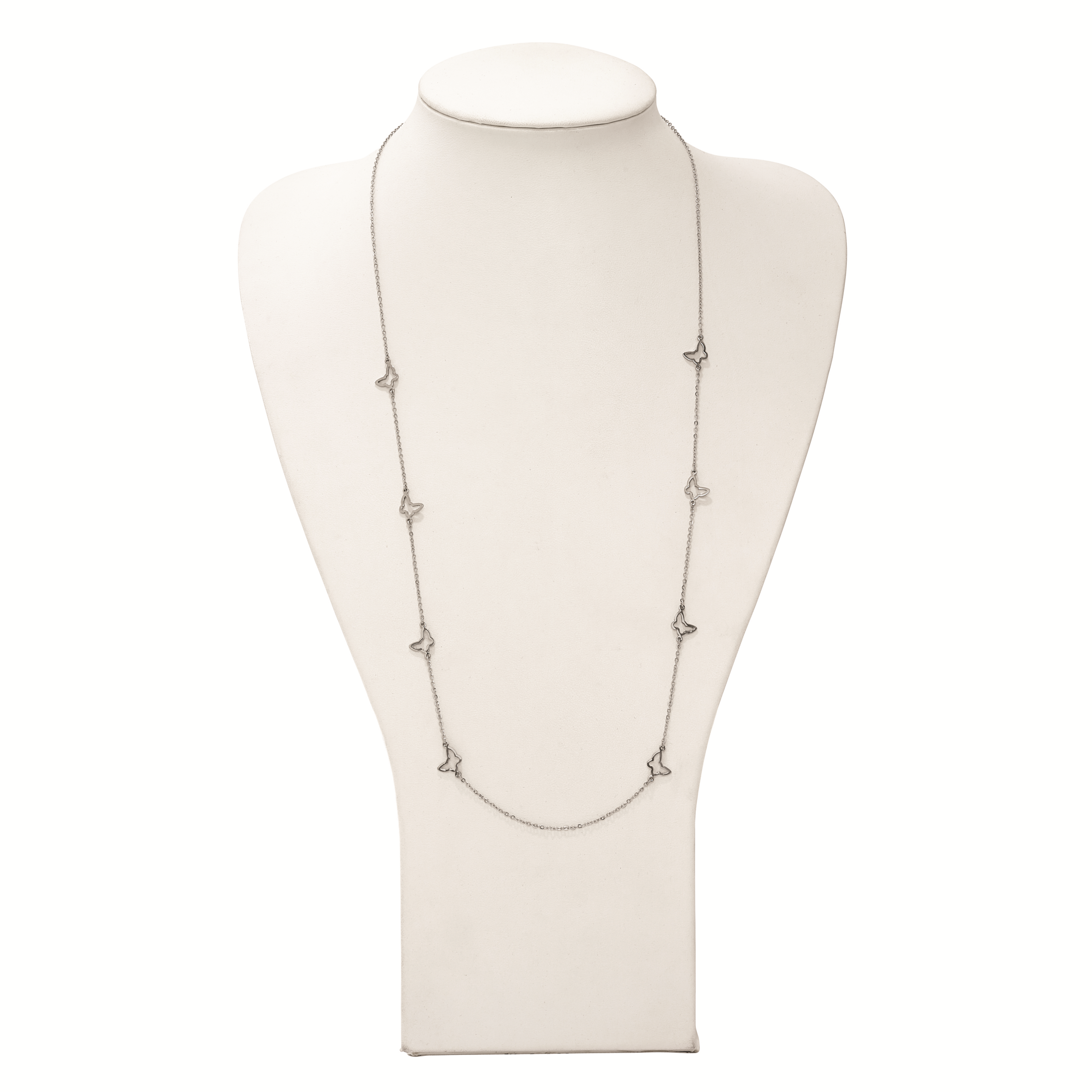 Polished Butterflies Necklace in Stainless Steel
