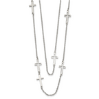 Two-Strand Cross Necklace in Stainless Steel