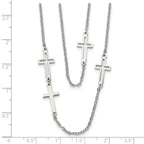 Two-Strand Cross Necklace in Stainless Steel