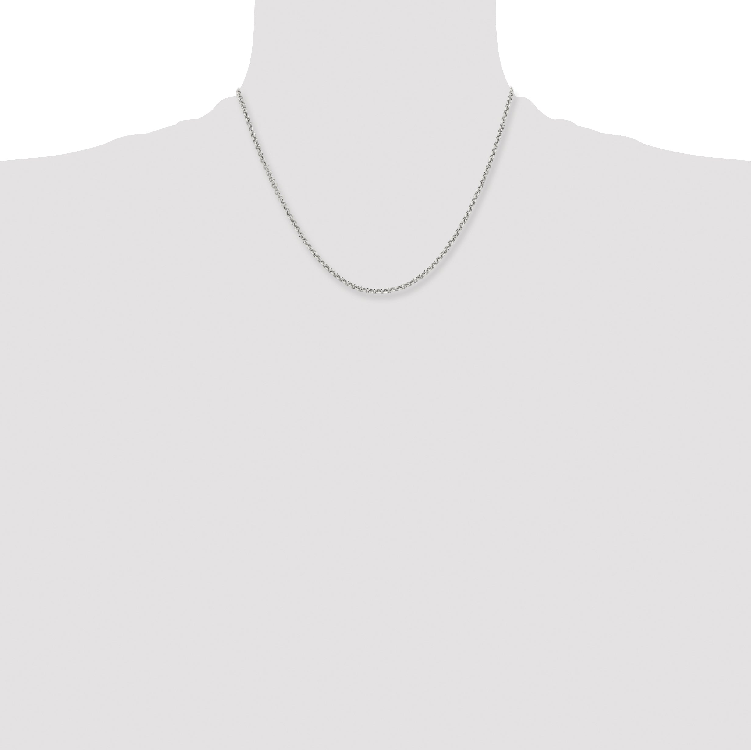 Polished Rolo Chain Necklace in Stainless Steel, 3.2mm