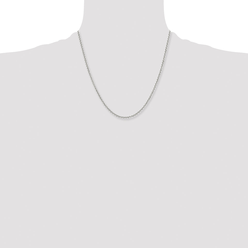 Polished Rolo Chain Necklace in Stainless Steel, 3.2mm