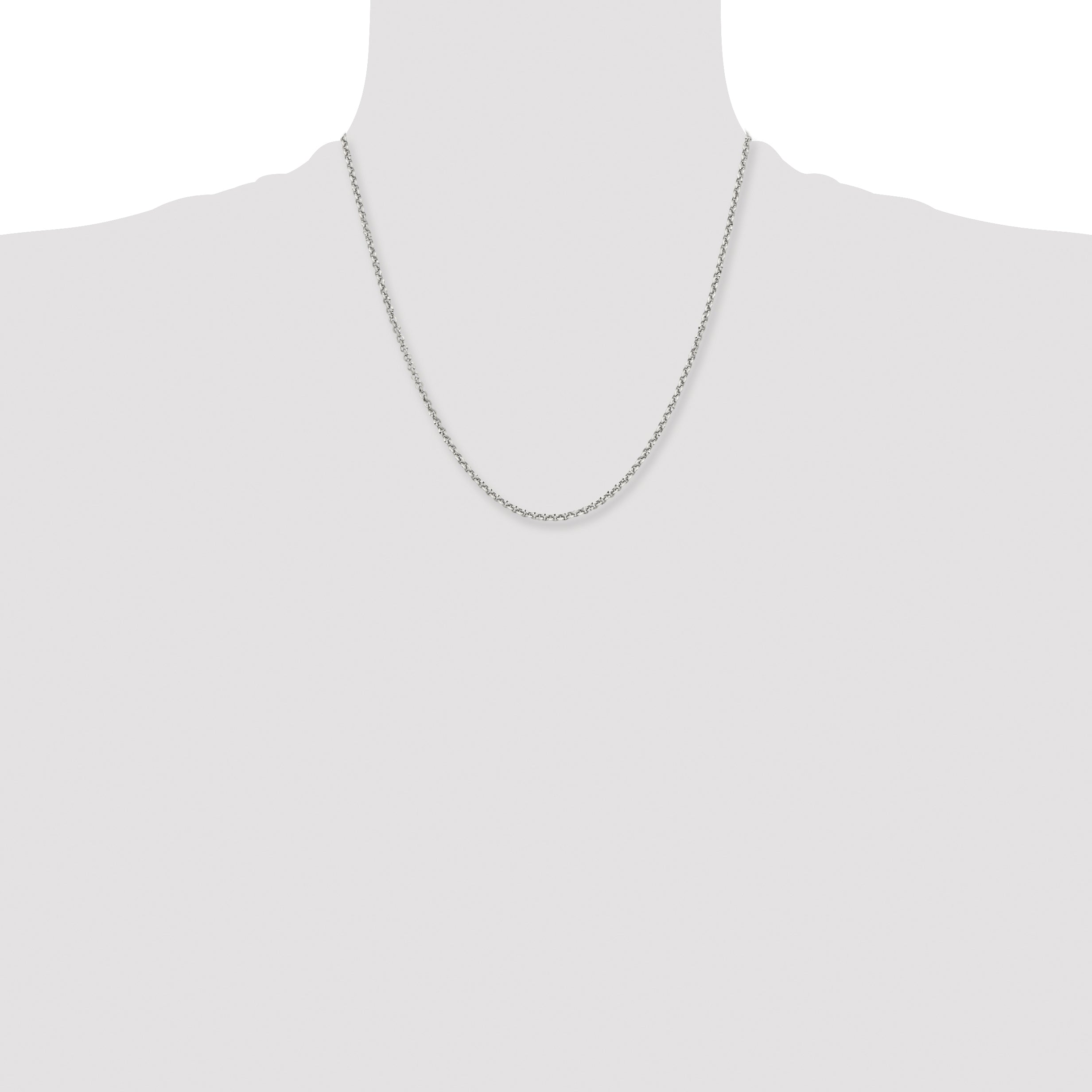 Polished Rolo Chain Necklace in Stainless Steel, 3.2mm