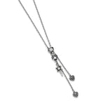 Sophia Jewelers Gothic Hearts & Sword CZ Adjustable Stainless Steel Necklace
