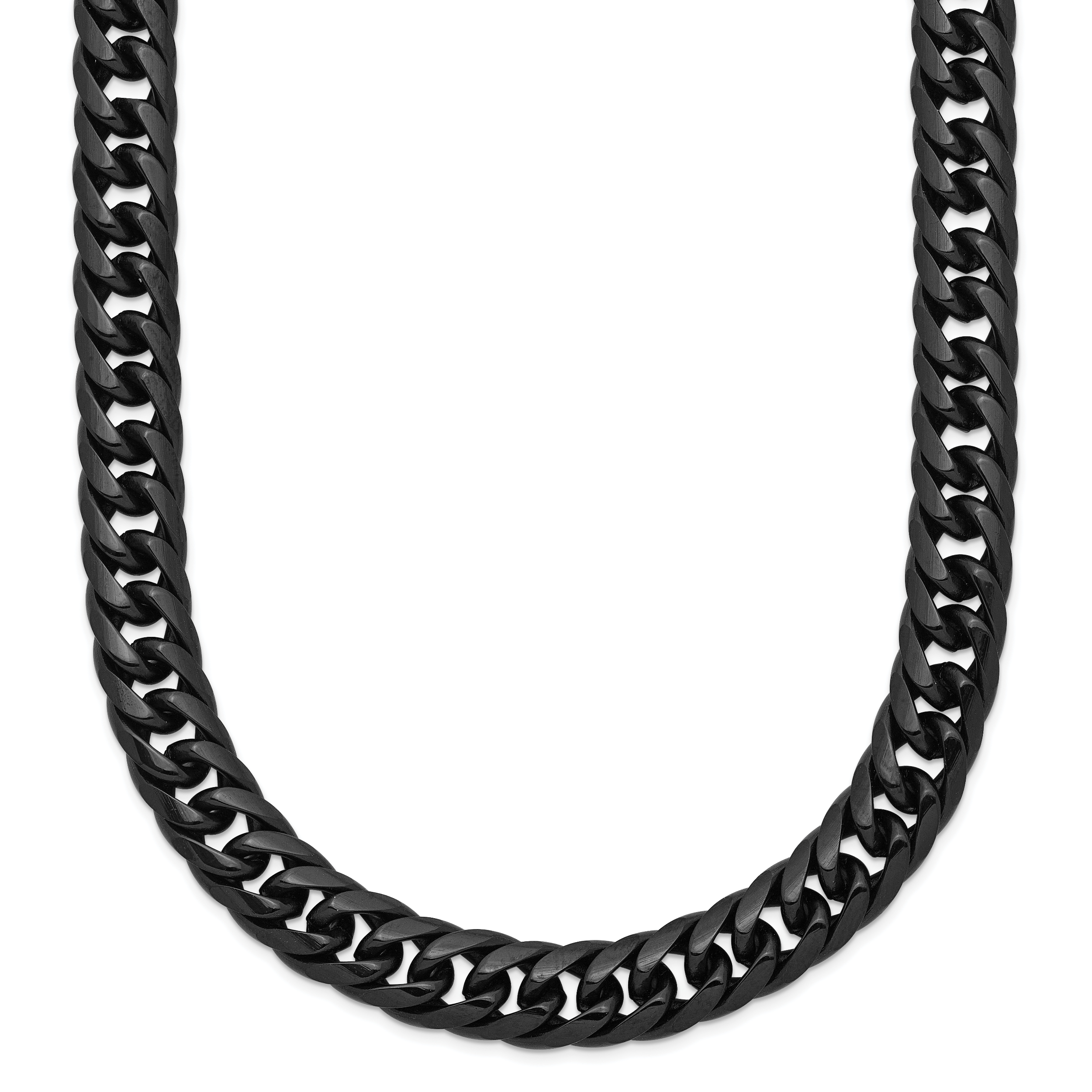 Chisel Stainless Steel Polished Black IP-plated 24 inch Double Curb Chain Necklace Main image