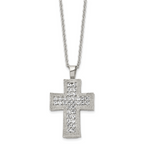 Crystal Cross Necklace in Stainless Steel