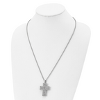 Crystal Cross Necklace in Stainless Steel