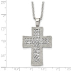 Crystal Cross Necklace in Stainless Steel