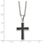 Cross Pendant Necklace in Black IP Stainless Steel