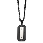 Black IP-Plated Dog Tag Necklace in Stainless Steel