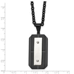 Black IP-Plated Dog Tag Necklace in Stainless Steel
