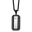 Chisel Stainless Steel Brushed and Polished Black IP-plated Dog Tag on a 24 inch Cable Chain Necklace