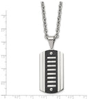 Black IP Dog Tag Necklace in Stainless Steel