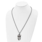 Brown IP-Plated Cross Necklace in Stainless Steel