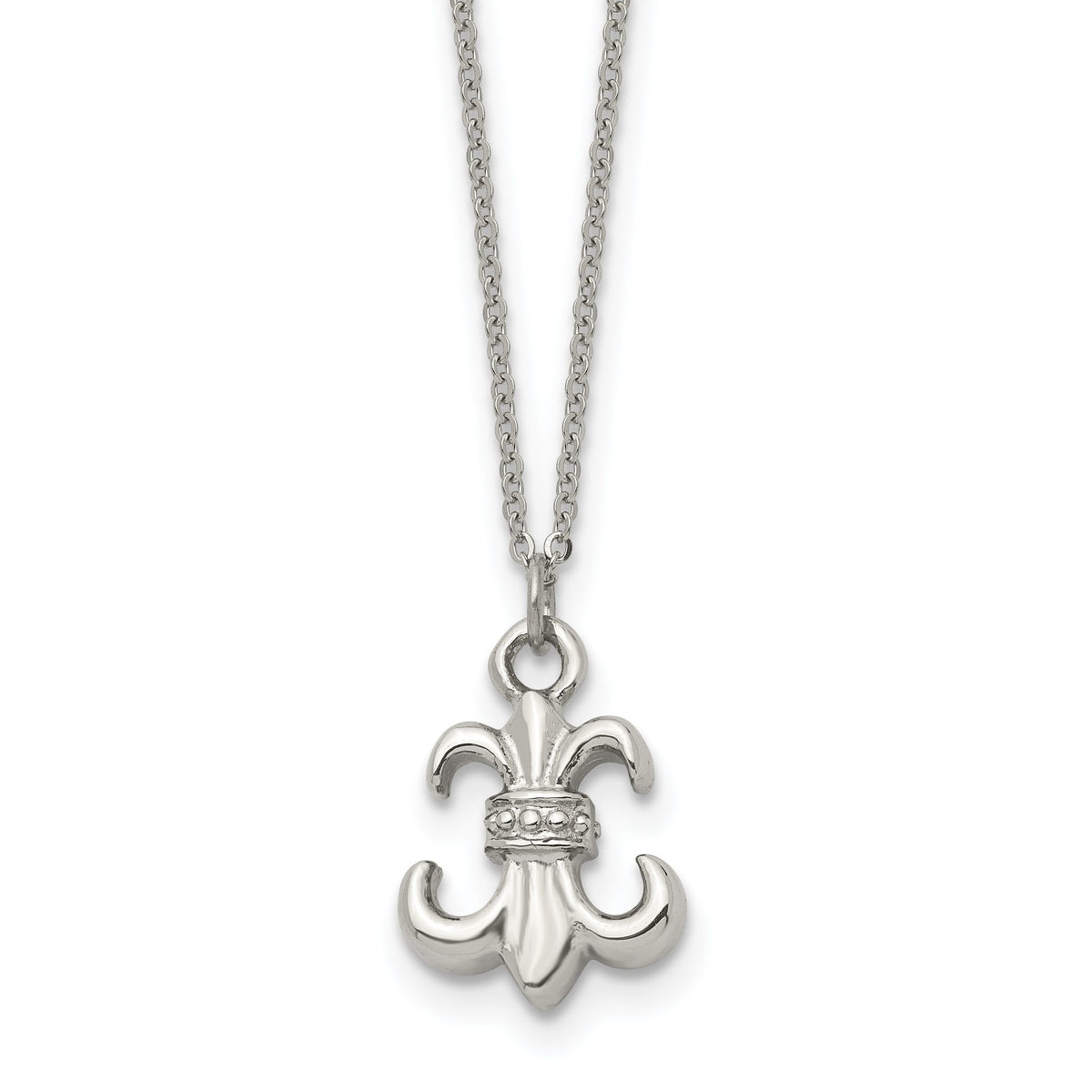 Fleur-de-Lis Necklace in Stainless Steel, 18.8 Inch - Sophia Jewelers Main image