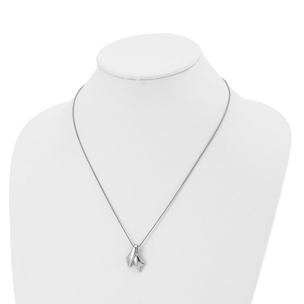 Awareness Ribbon Necklace in Stainless Steel