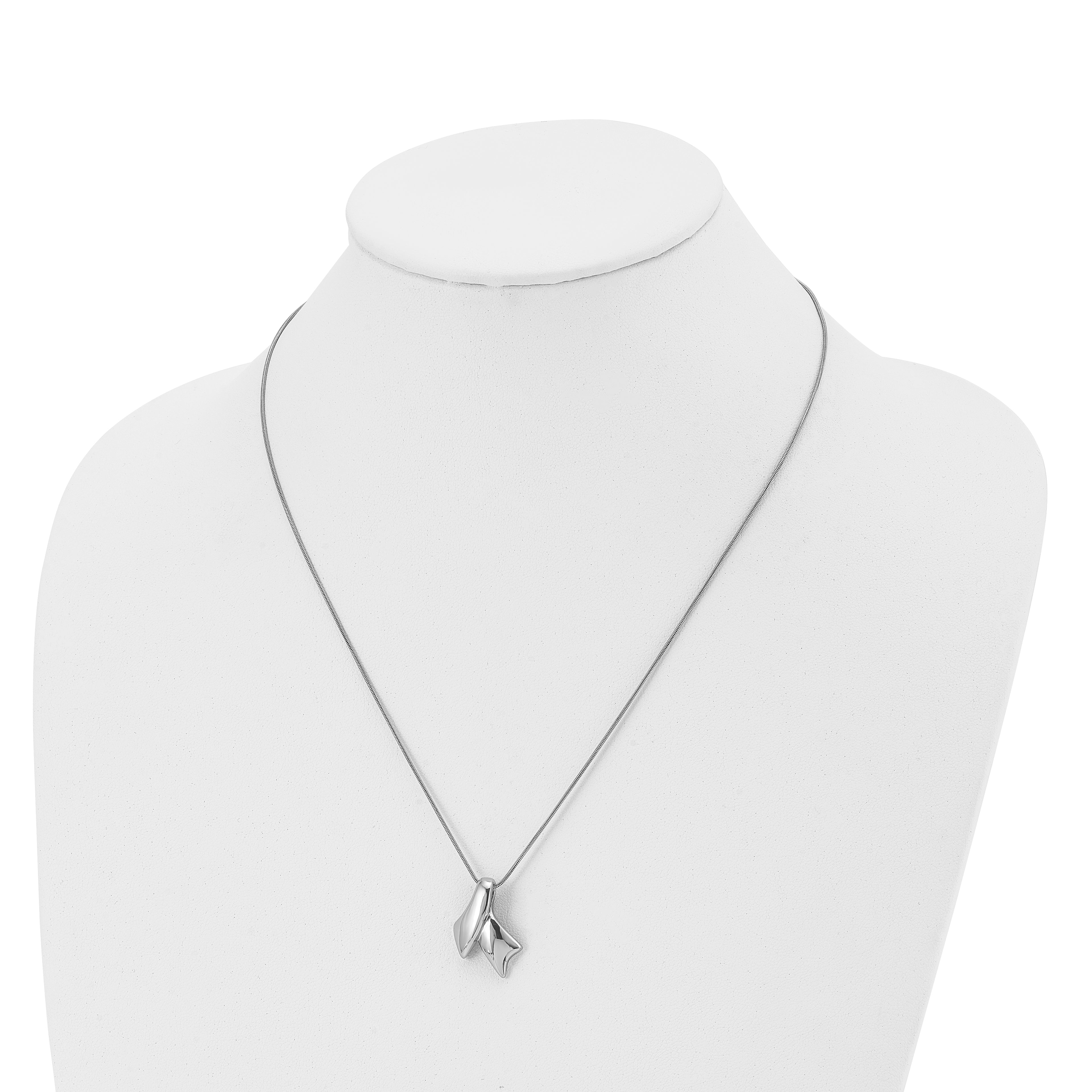 Awareness Ribbon Necklace in Stainless Steel