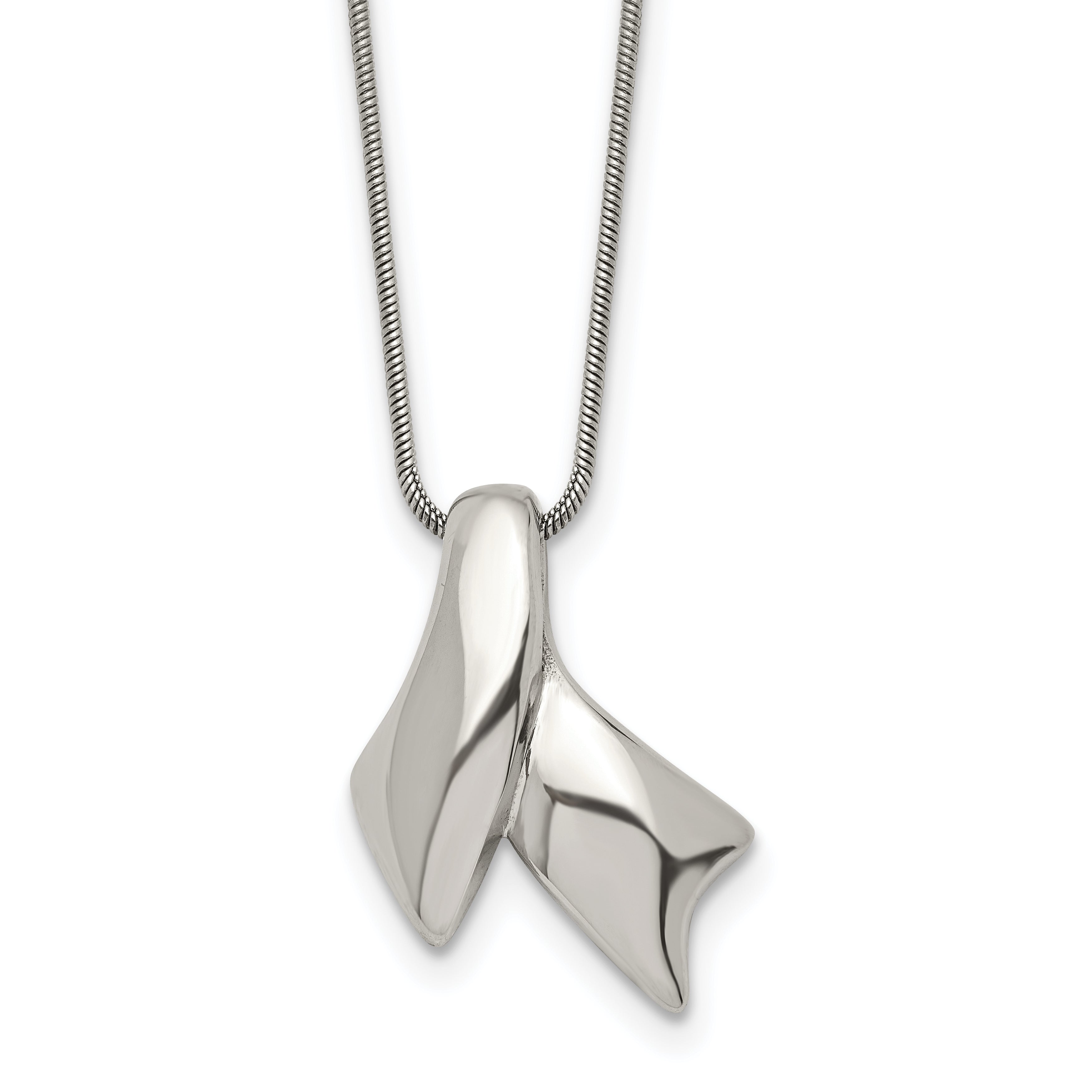 Stainless Steel Polished Awareness Ribbon 20in Necklace Main image