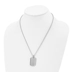Chisel Stainless Steel Polished Dog Tag on a 20 inch Ball Chain Necklace