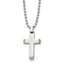 Chisel Stainless Steel Polished Cross Pendant on a 20 inch Ball Chain Necklace