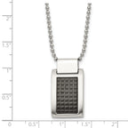 Brushed & Black IP Dog Tag Necklace in Stainless Steel, 22in
