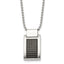 Stainless Steel Brushed Polished & Textured Black IP-plated 22in Necklace