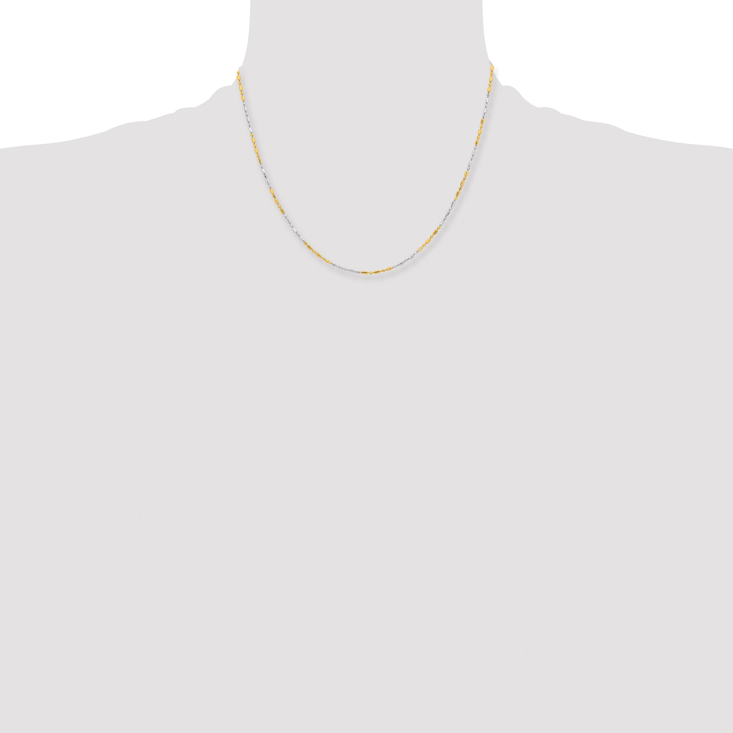 Chisel Two-tone Brass 1.2mm 16 inch Fancy Chain