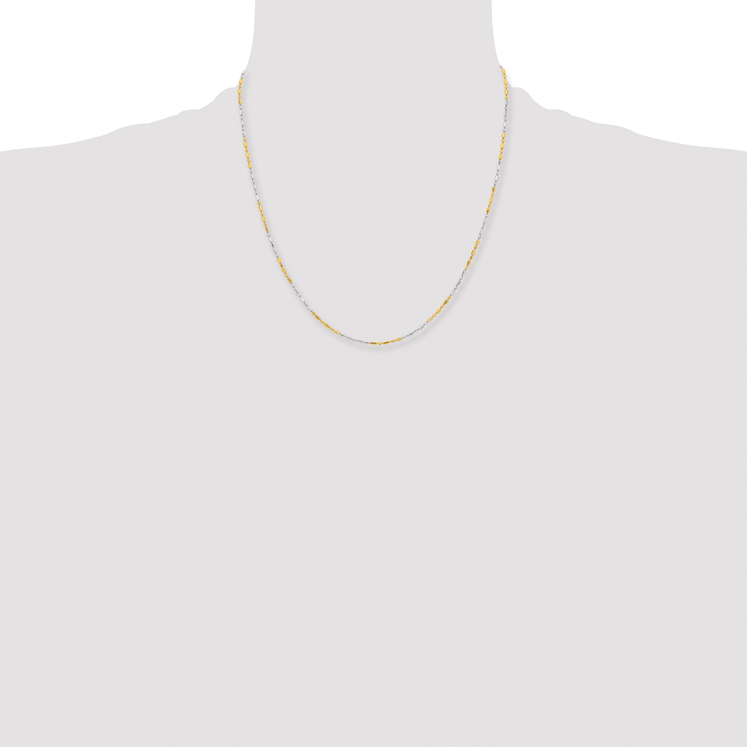 Chisel Two-tone Brass 1.2mm 16 inch Fancy Chain