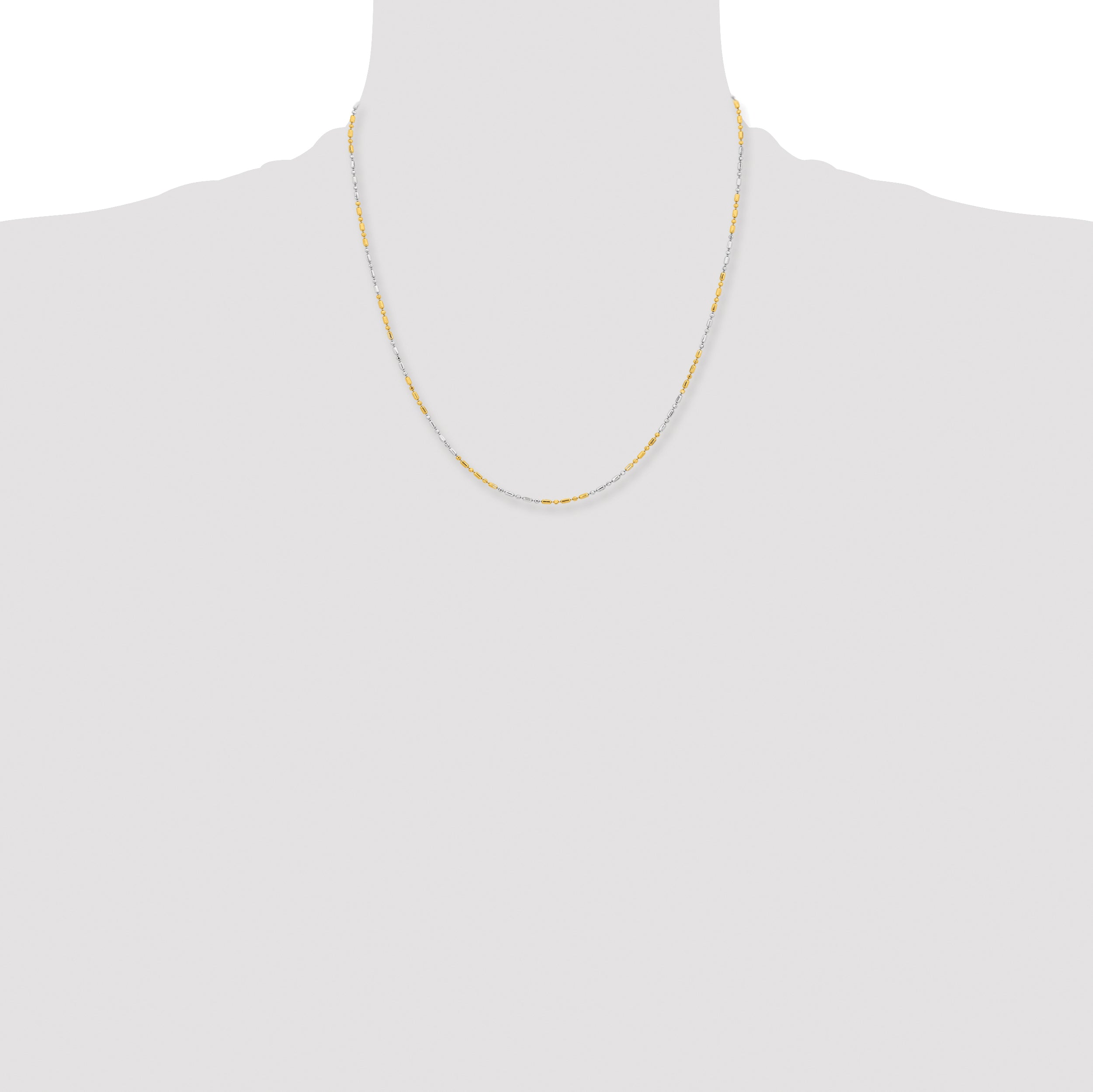 Chisel Two-tone Brass 1.2mm 16 inch Fancy Chain