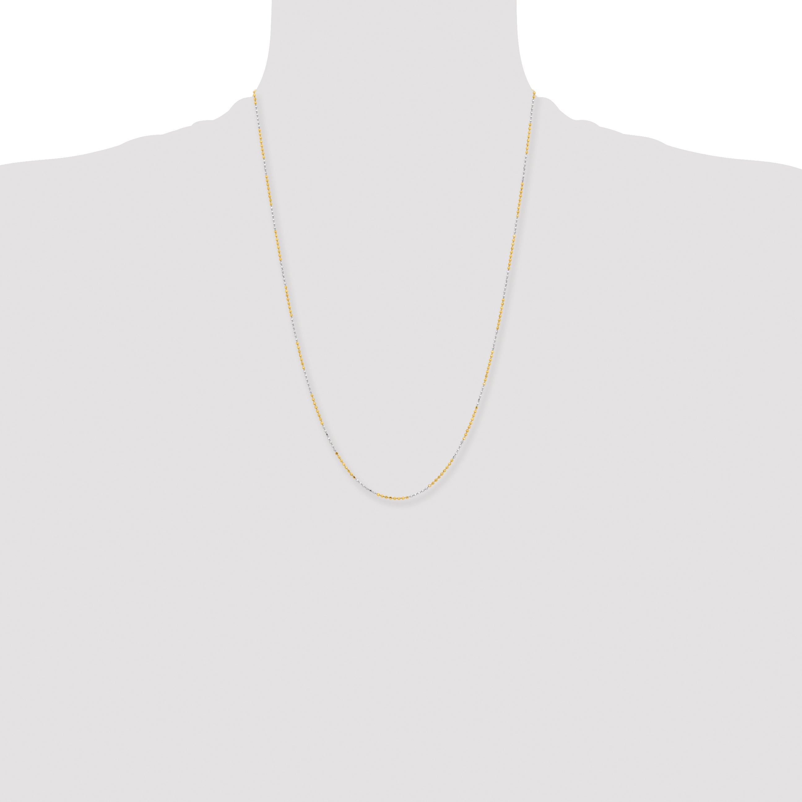 Chisel Two-tone Brass 1.5mm 16 inch Ball Chain