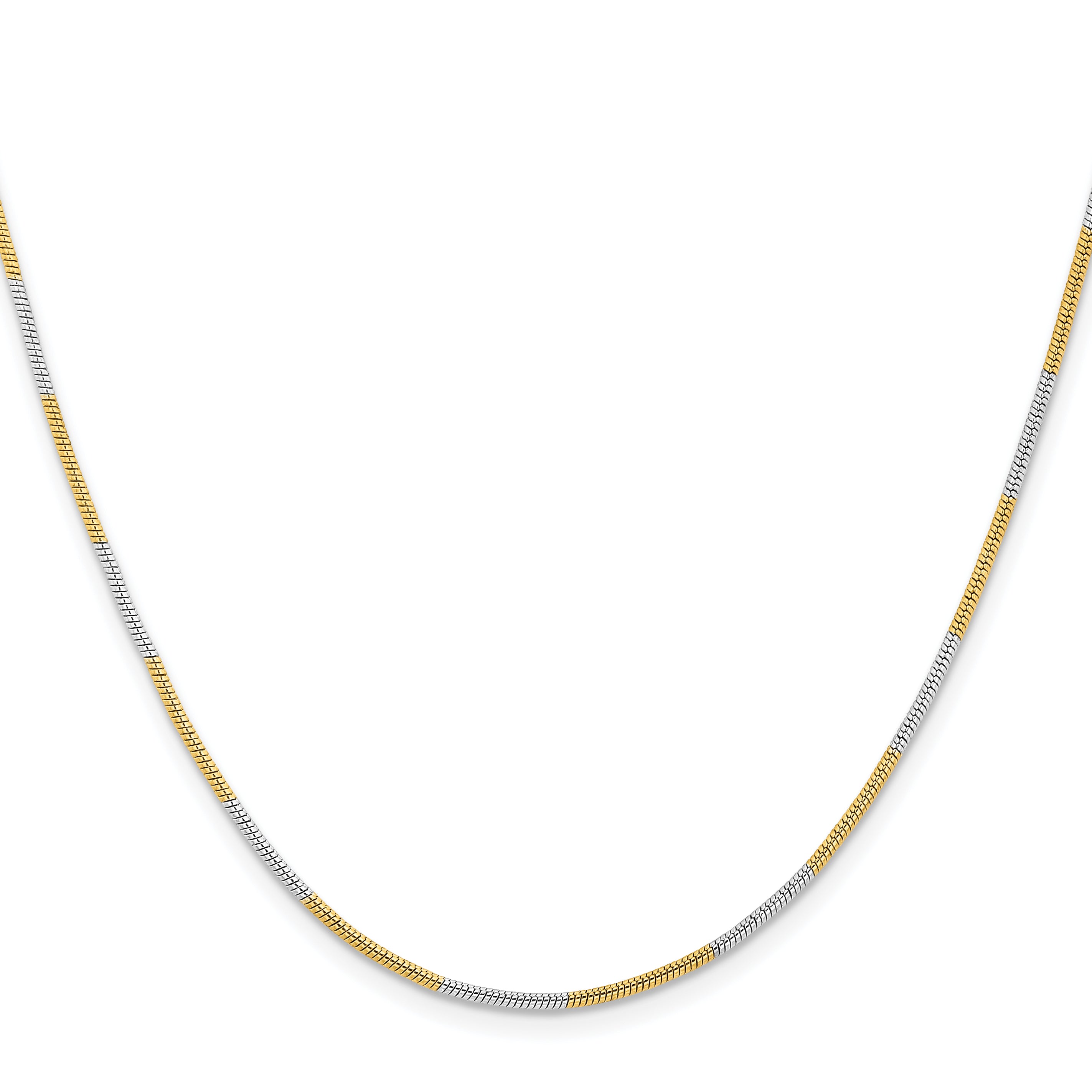 Chisel Two-tone Brass 1.00mm 16 inch Snake Chain