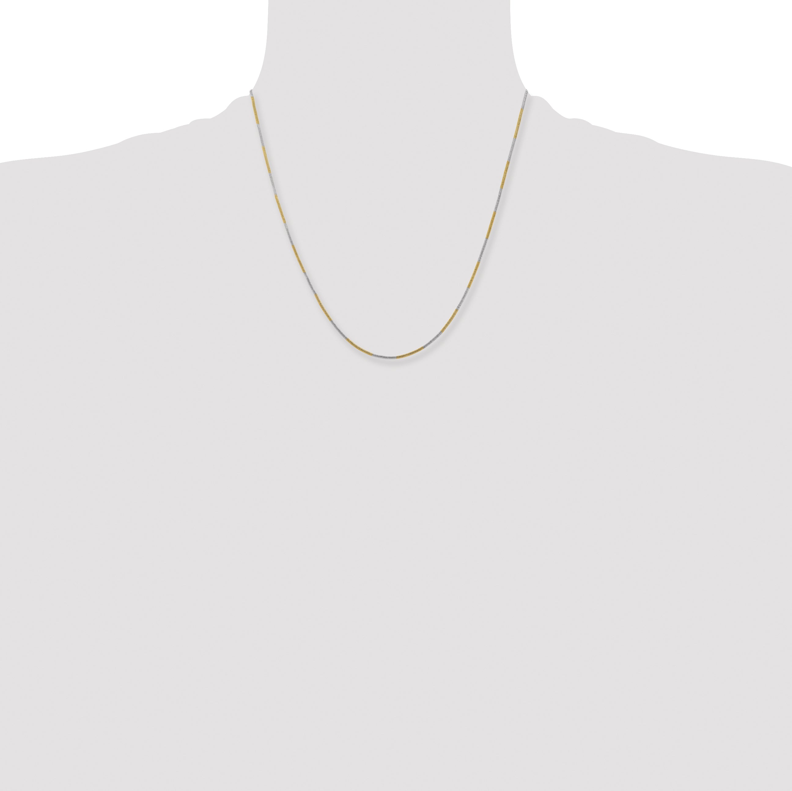 Chisel Two-tone Brass 1.00mm 16 inch Snake Chain