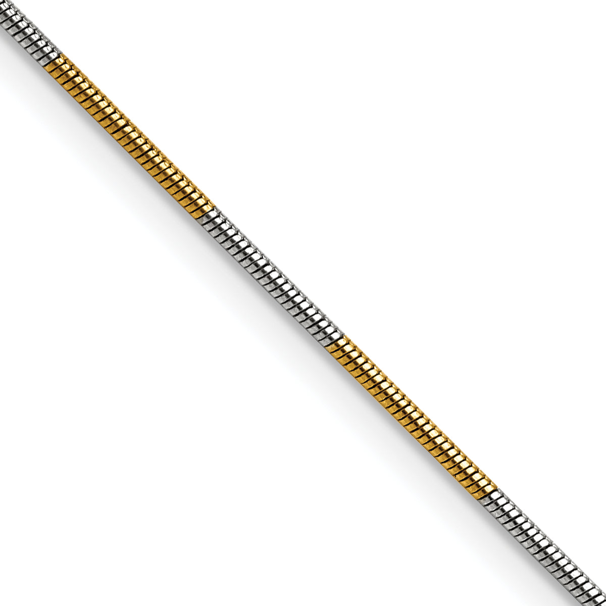 Chisel Two-tone Brass 1.00mm 24 inch Snake Chain