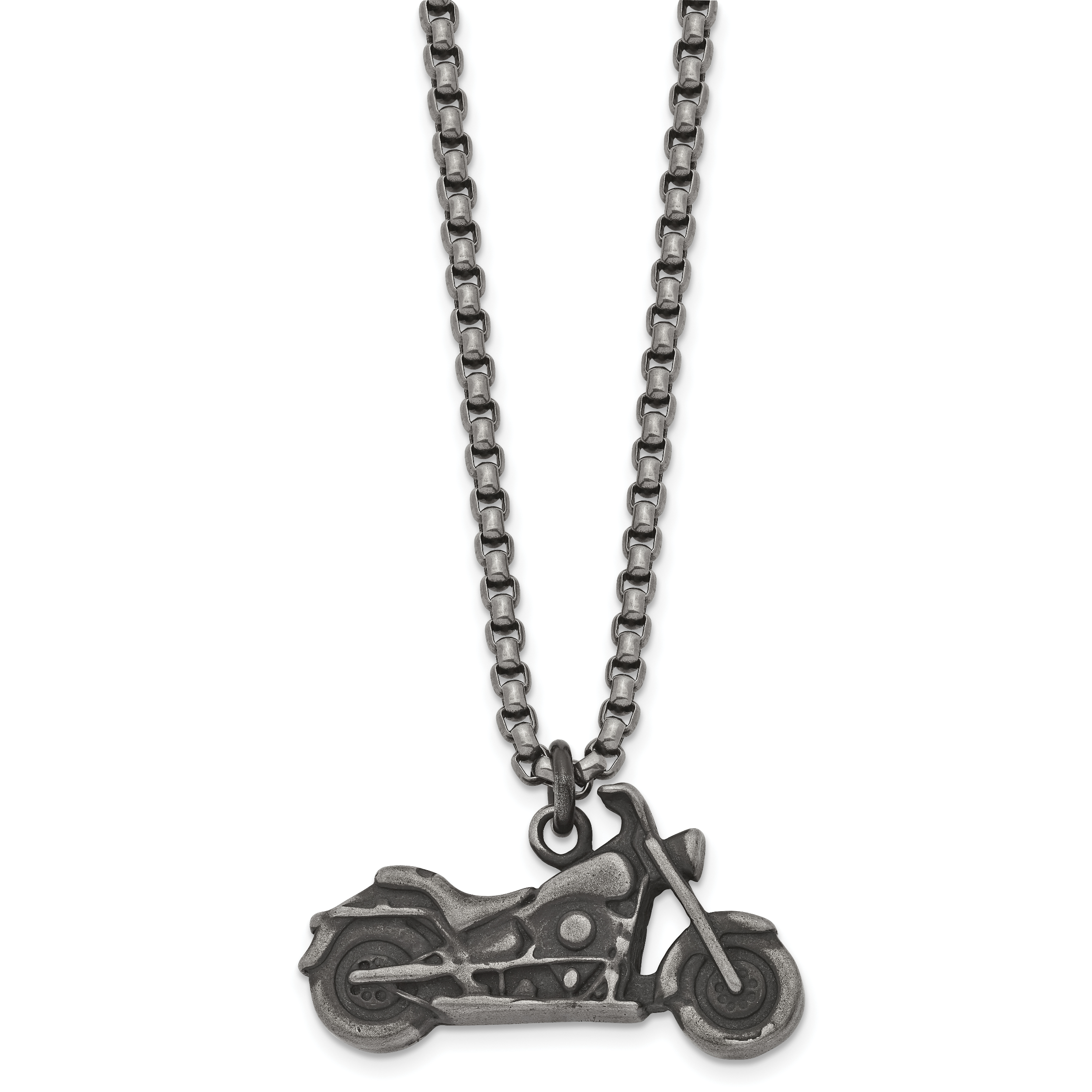 Motorcycle Pendant Necklace in Stainless Steel