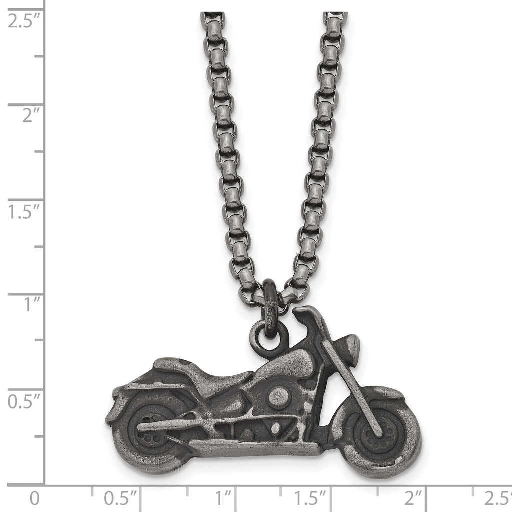Motorcycle Pendant Necklace in Stainless Steel