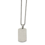 Rounded-Edge Dog Tag Necklace in Stainless Steel, 24 in.