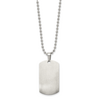 Rounded-Edge Dog Tag Necklace in Stainless Steel, 24 in.